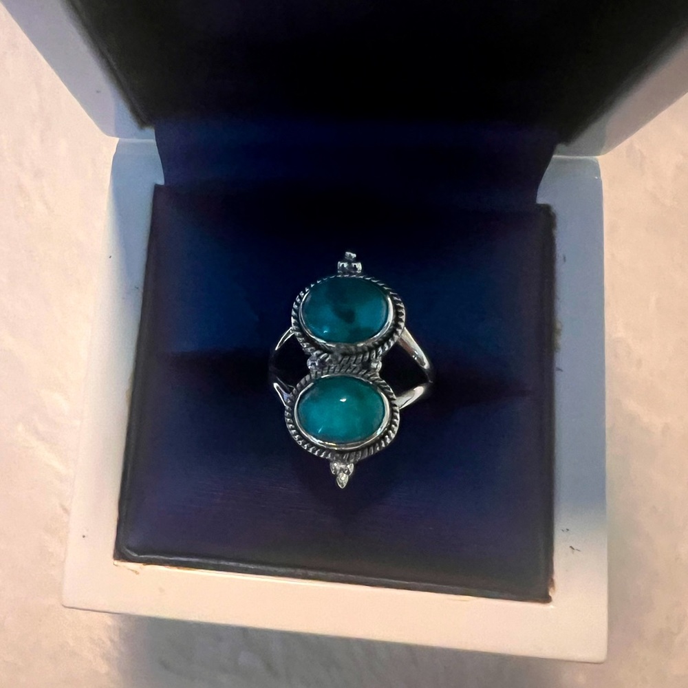 Genuine Turquoise Sterling .925 Ring Size 7